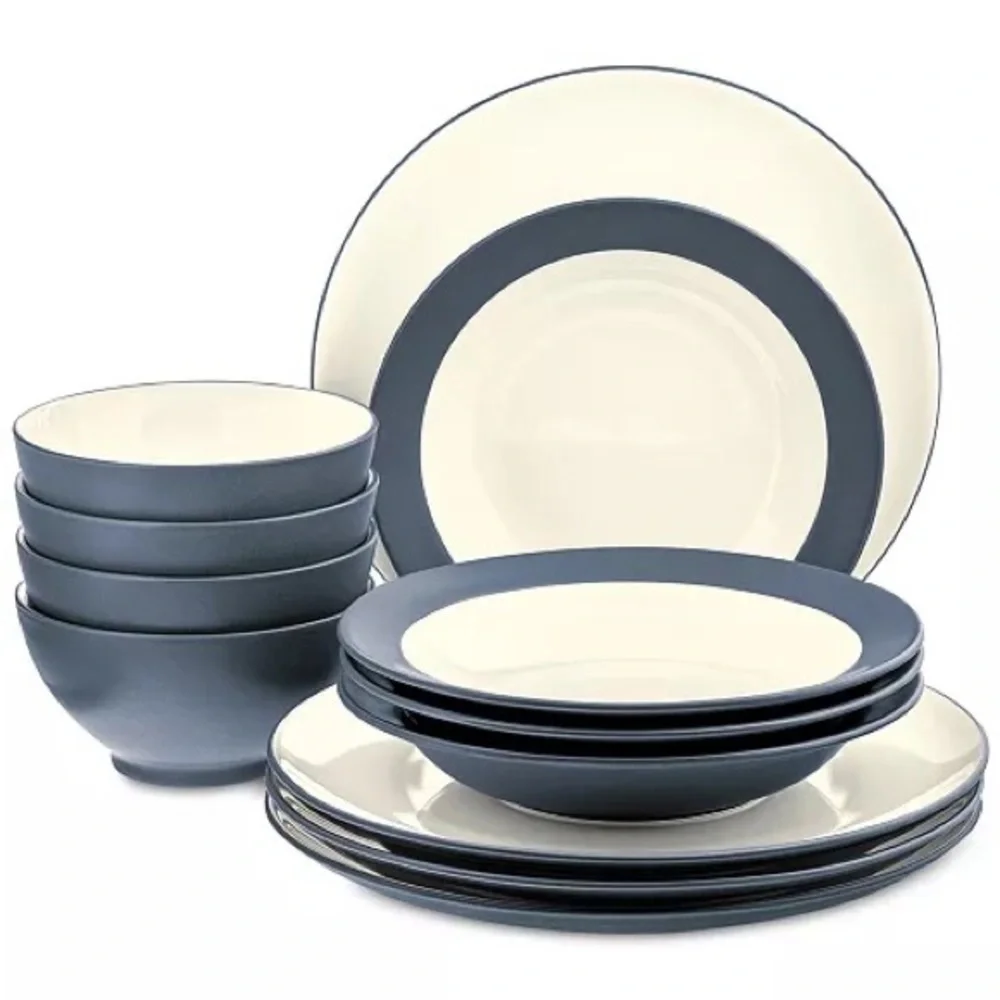 4 Noritake colorware collection plate for soup
